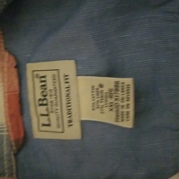 L. L.  BEAN XXL PLAID BLUE RED MENS SHORT SLEEVE LINEN COTTON SHIRT - Picture 4 of 11